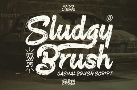 Sludgy Brush: A Textured Display Font for Editorial Design
